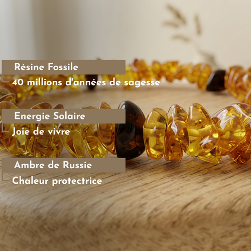 Bracelet Ambre Obscure Baroque