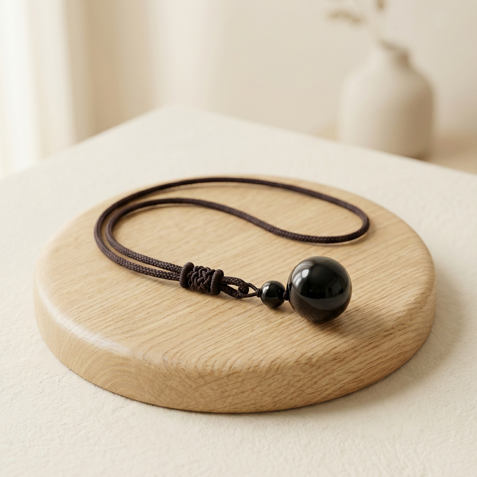 Rainbow Obsidian Ball Necklace