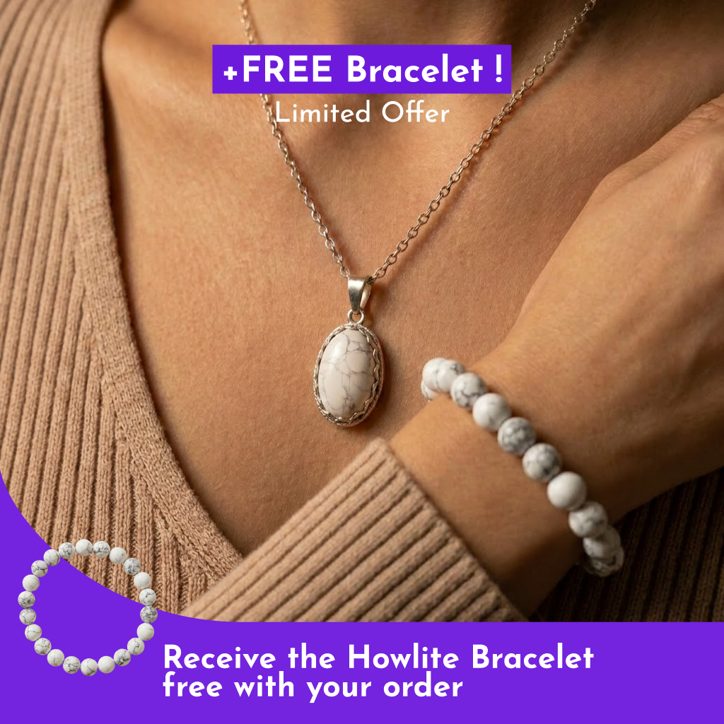 Howlite Teardrop Pendant Necklace