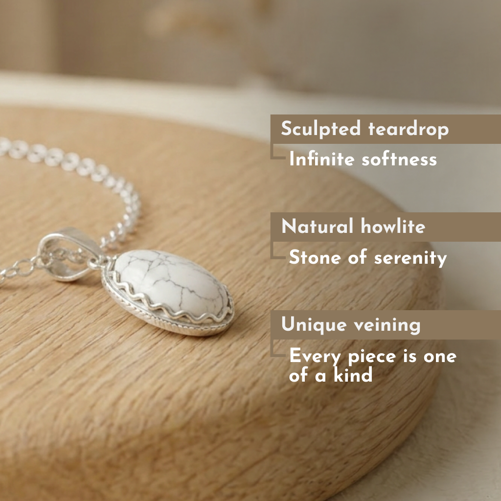 Howlite Teardrop Pendant Necklace