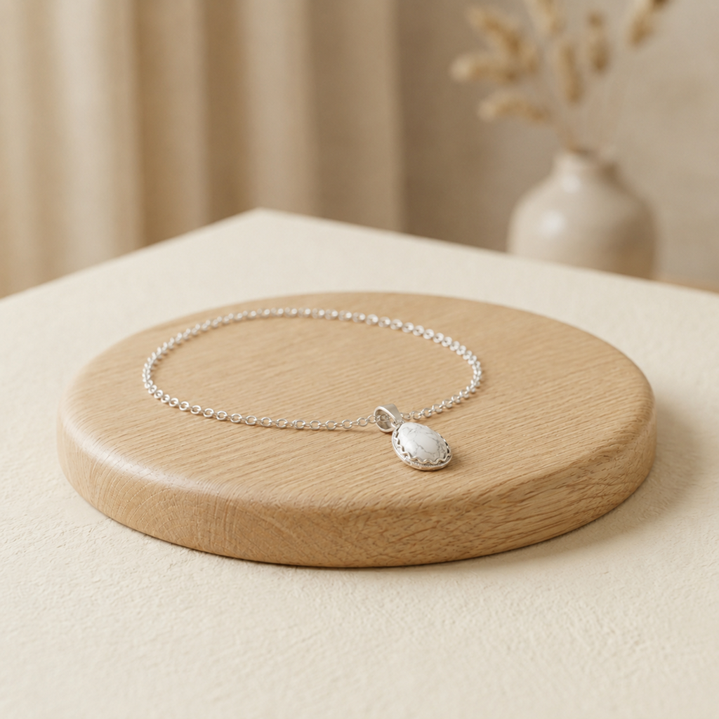 Collier Pendentif Howlite Goutte