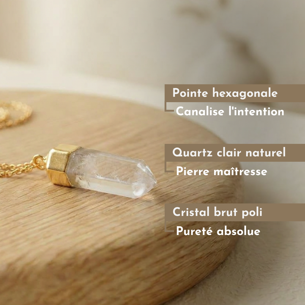 Collier Pendentif Quartz Pointe